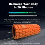 321 Strong Foam Roller - Medium Density Deep Tissue Massager for Muscle Massage and Myofascial Trigger Point Release, with 4K eBook - Orange