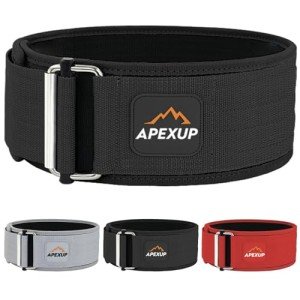 APEXUP Weight Lifting Belt, 4 Inch Quick Locking Gym Belt Fitness Weightlifting Belt for for Squats, Weightlifting and Strength Training (Large, Black)
