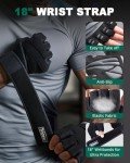 Trideer Workout Gloves for Men, Weight Lifting Gloves with Wrist Wrap Support, Full Palm Protection & Extra Grips for Weightlifting, Exercise, Cross Training, Fitness, Pull-up
