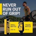 GRIPZILLA Liquid Chalk Combo Kit Powder (250+50 ML) for Weight Lifting, Gym, Rock Climbing, Pole Grip, Gymnastics, Sports, and Workout Chalk- Cheer Chalk -10 Oz