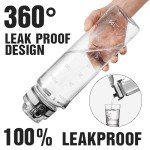 OLDLEY Water Bottle, 32oz Motivational Sports Water Bottle with Time Marker - Times to Drink - Tritan, BPA Free, Wide Mouth Leakproof, Clear (1 Bottle)