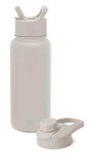 Simple Modern Water Bottle with Straw and Chug Lid Vacuum Insulated Stainless Steel Metal Thermos Bottles | Reusable Leak Proof BPA-Free Flask for Sports | Summit Collection | 32oz, Almond Birch