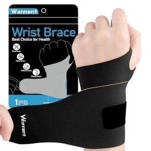 Wannent Wrist Brace,Carpal Tunnel Wrist Brace Wrist Wraps Ultra Thin Elastic Wrist Brace Compression Wrist Straps Wrist Support for Carpal Tunnel Arthritis Tendonitis Sprains Wrist Pain（M-Black）