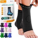 Modvel Foot & Ankle Brace Socks for Sprained Ankle Compression Sleeve - Plantar Fasciitis Relief Brace, Foot Support for Women & Men - Tendonitis & Arthritis Foot Sleeve, Stabilizing Ankle Wrap