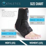 Z ATHLETICS Zenith Ankle Brace, Lace Up Adjustable Support – for Running, Basketball, Injury Recovery, Sprain! Ankle Support Wrap for Men, Women, and Children (Black, Medium)