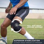 EXOUS BODYGEAR Knee Brace Meniscus Tear Support For Arthritis Acl, Mcl Pain Patented 4-way Adjustable Wraparound Strap Dual Side Stabilizer For Patella Stability Size [medium]