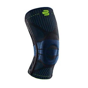 Bauerfeind Sports Knee Support - Knee Brace for Pain Relief and Stabilization - Patellar Knee Pad for Enhanced Support - Targeted Compression - Lightweight & Durable (Black/Blue, L)