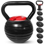 Yes4All Adjustable Kettlebell Cast Iron, Kettlebells Adjustable Weight with Multiple Weight Load - Maximum 40lbs