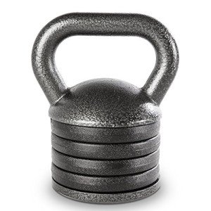 Apex Adjustable Heavy-Duty Exercise Kettlebell Weight Set Strength Training and Weightlifting Equipment for Home Gyms APKB-5009, Grey