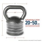 Apex Adjustable Heavy-Duty Exercise Kettlebell Weight Set Strength Training and Weightlifting Equipment for Home Gyms APKB-5009, Grey