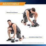Apex Adjustable Heavy-Duty Exercise Kettlebell Weight Set Strength Training and Weightlifting Equipment for Home Gyms APKB-5009, Grey