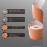 CHOKAS Kinesiology Tape 5m Roll, Elastic Therapeutic Sports Tape for Shoulder,Ankle,Elbow,Wrist,shin,Splints and Knee Support, Waterproof Physio Body Tape for Muscle Pain Relief, Boob Tape (Skin)