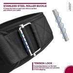 EVO Fitness Weight Lifting Belt AUTO LOCK 6.5” Neoprene Padded Back Lumbar Support Gym Training Exercise Workout Bodybuilding Powerlifting Deadlifts Squats with 18" Wrist Wrap (Medium, Black)