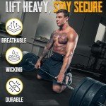 EVO Fitness Weight Lifting Belt AUTO LOCK 6.5” Neoprene Padded Back Lumbar Support Gym Training Exercise Workout Bodybuilding Powerlifting Deadlifts Squats with 18" Wrist Wrap (Medium, Black)