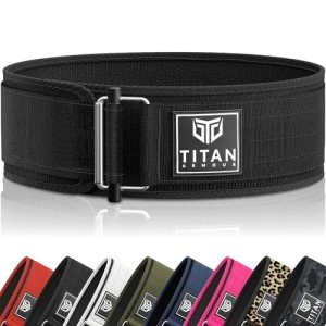 Titan Armour® Premium Self-Locking Weight Lifting Belt | Gym belt: Crossfit, Powerlifting, Deadlift, Olympic Lifts, Squats | Functional Weightlifting Belt | Men & Women | UK Brand (Black, Medium)