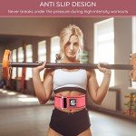 Self-Locking Weight Lifting Belt for Men and Women Fitness Premium Functional Gym belt Powerlifting Deadlift Olympic Lifts and Squats Athletes Training Workout (XL, Pink)