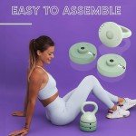 Polyfit Adjustable Kettlebell | 5 lb - 12 lb | Kettlebell Weights Set for Home Gym (GREEN)