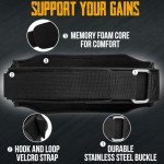 EVO Fitness Weight Lifting Belt 5.5” Neoprene Padded Back Lumbar Support Home Gym Training Exercise Workout Bodybuilding Powerlifting Deadlifts Squats with 18" Wrist Wrap (Black, Medium)