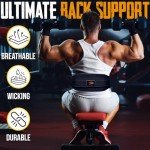 EVO Fitness Weight Lifting Belt 5.5” Neoprene Padded Back Lumbar Support Home Gym Training Exercise Workout Bodybuilding Powerlifting Deadlifts Squats with 18" Wrist Wrap (Black, Medium)