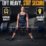 EVO Fitness Weight Lifting Belt 5.5” Neoprene Padded Back Lumbar Support Home Gym Training Exercise Workout Bodybuilding Powerlifting Deadlifts Squats with 18" Wrist Wrap (Black, Medium)