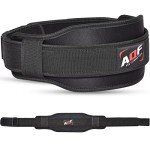 AQF Weight Lifting Belt Back Support Contoured 5.5 Inch Neoprene Back & Core Lumbar Support for Bodybuilding, Powerlifting, Squats, Deadlifts, Strength Training & Exercise (M)