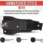 AQF Weight Lifting Belt Back Support Contoured 5.5 Inch Neoprene Back & Core Lumbar Support for Bodybuilding, Powerlifting, Squats, Deadlifts, Strength Training & Exercise (M)