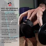AQF Weight Lifting Belt Back Support Contoured 5.5 Inch Neoprene Back & Core Lumbar Support for Bodybuilding, Powerlifting, Squats, Deadlifts, Strength Training & Exercise (M)