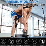ATETEO Kinesiology Sports 5m x (2.5/3.8/5/7.5) cm Roll of Elastic Muscle Support Tape for Exercise &Injury Recovery, K-Light Blue, S: 5mX2.5cm