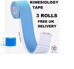 3 ROLLS Kinesiology Tape 5cm x 5m Sport Tape, Physio Muscle Tape Injury Support