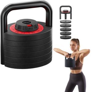 Motion Space Kettlebell Weights 40LBS for 6 Options | One Hand Adjustable Kettlebells Weights Full-body Workout Gym Equipment for Home Gym