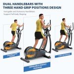 Dripex Elliptical Cross Trainer For Home, Ultra Quiet Magnetic Elliptical Machine w/16 Levels Resistance, 8KG Flywheel, 15.3IN Stride, Multifunctional LCD Monitor, Pulse Sensor, Device Holder (Blue)