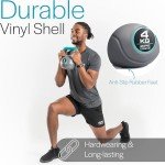 Core Balance Grey Vinyl Kettlebell Weight, Home Gym Strength Training, Cardio Workout, Colour Coded, Non Slip Rubber Feet