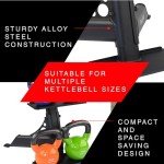 Body-Solid (GDKR50B) 3-Tier Kettlebell Rack - Compact, Durable Kettlebells Weight Stand for Home Gym, Fits 5-50 lb Kettle bells