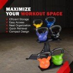 Body-Solid (GDKR50B) 3-Tier Kettlebell Rack - Compact, Durable Kettlebells Weight Stand for Home Gym, Fits 5-50 lb Kettle bells