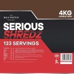 Serious Shredz 4kg – Diet Whey Protein Powder – Contains L-Carnitine L-Tartrate and Green Tea Extract – Supports Lean Muscle Growth, 133 Servings – The Bulk Protein Company (Double Chocolate)