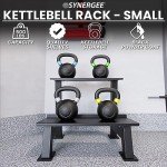 Synergee Kettlebell Storage Rack - Gym Storage Rack for Fitness Equipment Organization. 2-Tier Shelf for Holding Kettlebells.