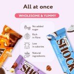 FitnesSHOCK Protein Bar 12pcs no added sugar, 20% protein, low carb (3,5g), rich in fibre, low calorie, 12-pack fitness chocolate bars mix box, palm oil free 12x50g