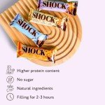 FitnesSHOCK Protein Bar 12pcs no added sugar, 20% protein, low carb (3,5g), rich in fibre, low calorie, 12-pack fitness chocolate bars mix box, palm oil free 12x50g