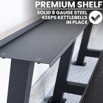 Synergee Kettlebell Storage Rack - Gym Storage Rack for Fitness Equipment Organization - 2-Tier Shelf for Holding Synergee Kettlebell Set