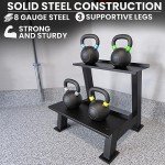 Synergee Kettlebell Storage Rack - Gym Storage Rack for Fitness Equipment Organization. 2-Tier Shelf for Holding Kettlebells.