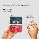 Iron Tablets High Strength - Energy Tablets with Vitamin C, B12 & Folic Acid - 120 Vegan Iron Supplements for Women and Men - 14mg - Enhanced Energy Support & Increased Absorption - UK Made