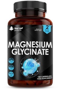 Magnesium Glycinate Supplements - 1040mg of Magnesium - 120 High Strength Capsules Providing 208mg Elemental Per Serving - Pure Active Ingredient - UK Manufactured by New Leaf Products