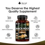 Maca Root Capsules with KSM Ashwagandha and Ginseng - 180 High Strength 6000mg Maca Root + Ashwagandha KSM-66, Panax Ginseng & Black Pepper - Vegan Capsules Made in The UK