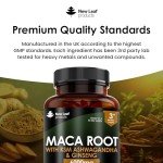 Maca Root Capsules with KSM Ashwagandha and Ginseng - 180 High Strength 6000mg Maca Root + Ashwagandha KSM-66, Panax Ginseng & Black Pepper - Vegan Capsules Made in The UK