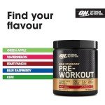 Optimum Nutrition Gold Standard Pre Workout Powder, Energy Drink with Creatine Monohydrate, Beta Alanine, Caffeine and Vitamin B Complex, Nutrition Supplement, Fruit Punch Flavour, 30 Servings, 330 g