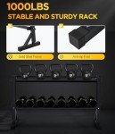 RUNFREELY 2-Tier 48" Dumbbell and Kettlebell Rack for Home Gym, 1000LBS Weights Storage for Free Weights, Dumbbells, Kettlebells and Medicine Ball