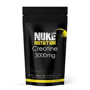 Nuke Nutrition Creatine Tablets 3000mg - 60 Tablets - Pure Creatine Monohydrate Supplements to Boost Muscle Mass, Bulk & Strength - Excellent Pre Workout for Men & Women - Boost Energy & Performance