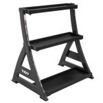 TKO 3-Tier Kettlebell Rack | Perfect for Any Home Gym & Commercial Gym | Black/Silver Kettle Bell Weight Stand | Keep Your Workout Area Clean & Safe | 31” W x 23” D x 33” H
