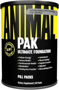 Animal Pak - Convenient All-in-One Vitamin & Supplement Pack - Zinc, Vitamins C, B, D, Amino Acids and More - Sports Nutrition Performance Multivitamin for Women & Men - 30 Count