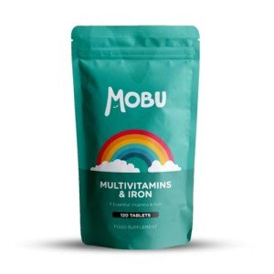 Multivitamin & Iron 120 Tablets for Men & Women | Vitamin B, C, D, E and Iron | Immune Support & Daily Wellbeing Multivitamins with Iron | Vegetarian | MOBU UK